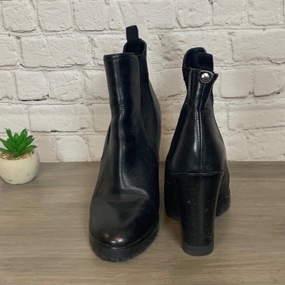 Michael Kors Black Wedge Leather Heel Bootie - Picture 6 of 8